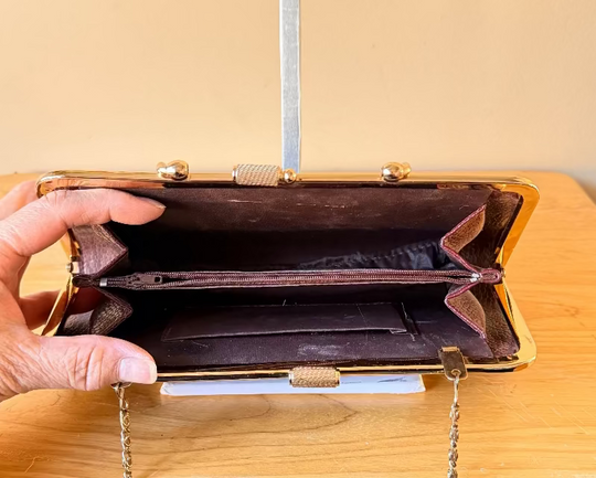Vintage Party Bag - Elegant and pretty in vegan leather and snap closure