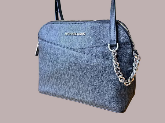 Michael Kors - Jet Set Large Saffiano Leather Crossbody Bag in Monogram Black