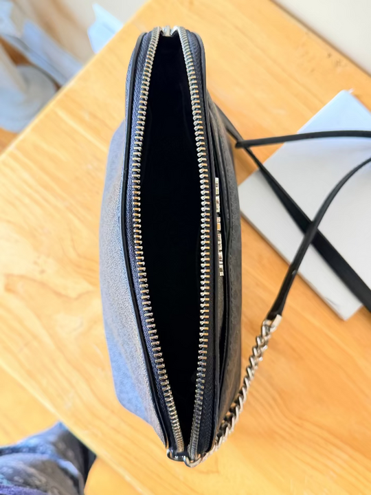 Michael Kors - Jet Set Large Saffiano Leather Crossbody Bag in Monogram Black