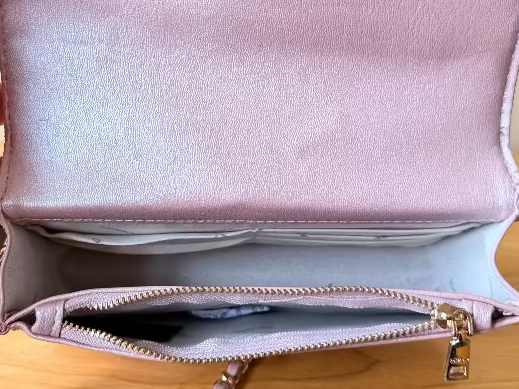 BEBE - Pink Quilted Handbag with Crossbody Strap in Gold-Tone Hardware