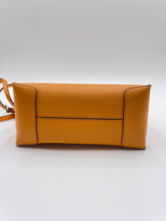 Michael Kors MERCER Medium Leather Logo Crossbody Bag - Mustard/Marigold