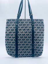 Load image into Gallery viewer, Michael Kors - Gray/Black Large Shoulder Bag Signature MK Logo
