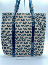 Load image into Gallery viewer, Michael Kors - Gray/Black Large Shoulder Bag Signature MK Logo
