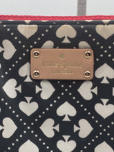 Load image into Gallery viewer, Kate Spade Large Shoulder Bag with Signature Spade Design - Black/White
