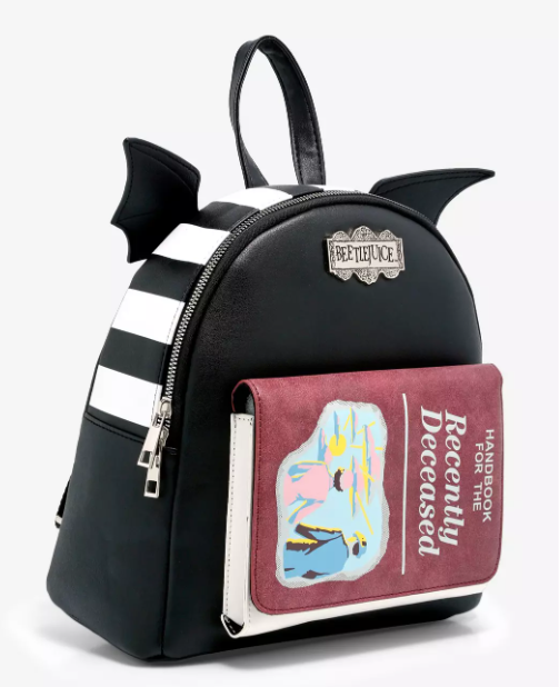Beetlejuice Recently Deceased Handbook Bat Wing Mini Backpack - Loungefly