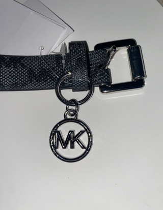 Michael Kors Belt Bag - Black & Gray signature logo with silver accents