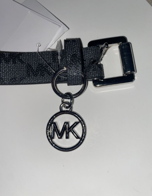 Michael Kors Belt Bag - Black & Gray signature logo with silver accents