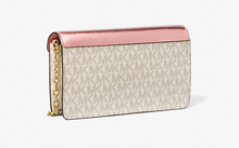 Load image into Gallery viewer, Michael Kors Beige and Pink Crossbody bag - Logo-print canvas. -back
