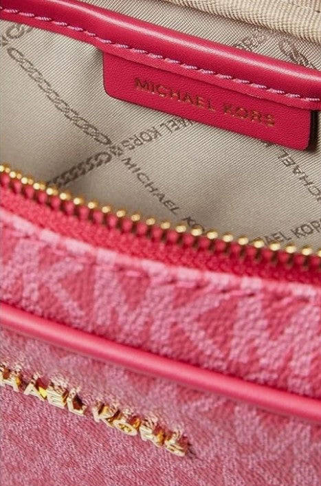 Jet Set Large Printed Logo Crossbody Bag - Red (Cherry)