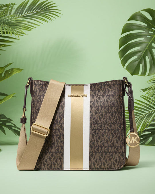 Michael Kors - Jet Set Travel Signature Logo Messenger Bag/Crossbody BROWN/GOLD