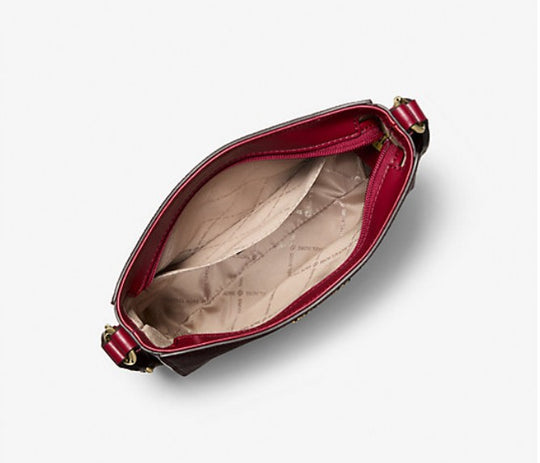 Michael Kors - Jet Set Travel Signature Logo Messenger Bag/Crossbody CHERRY/GOLD