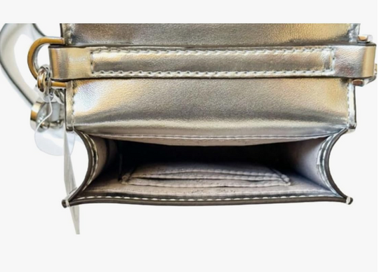 Phone Crossbody Bag - Silver Leather bag