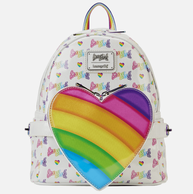  Lisa Frank Rainbow Heart Mini Backpack with Waist Bag -front