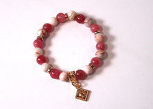 Load image into Gallery viewer, anchor GENUINE Natural Stones/Healing Crystals, hand-crafted bracelets (Pink Agate/color options). Adorned with silver or gold charms.
