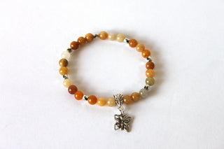 Copy of GENUINE Natural Stones/Healing Crystals, hand-crafted bracelets (Citrine, Pink Agate, Blue Sodalite, Black Obsidian, Amethyst).