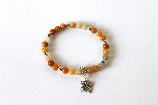Copy of GENUINE Natural Stones/Healing Crystals, hand-crafted bracelets (Citrine, Pink Agate, Blue Sodalite, Black Obsidian, Amethyst).