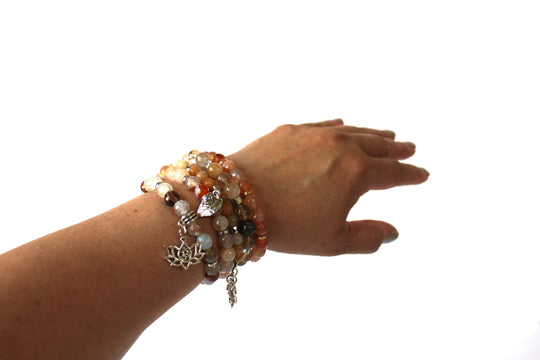 Copy of GENUINE Natural Stones/Healing Crystals, hand-crafted bracelets (Citrine, Pink Agate, Blue Sodalite, Black Obsidian, Amethyst).