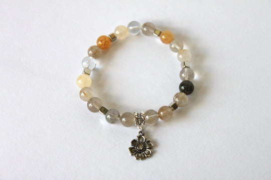 Copy of GENUINE Natural Stones/Healing Crystals, hand-crafted bracelets (Citrine, Pink Agate, Blue Sodalite, Black Obsidian, Amethyst).