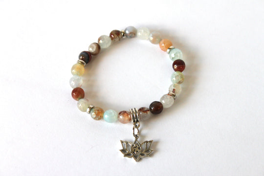 Copy of GENUINE Natural Stones/Healing Crystals, hand-crafted bracelets (Citrine, Pink Agate, Blue Sodalite, Black Obsidian, Amethyst).
