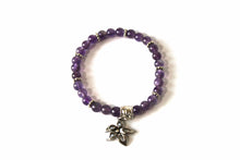 Load image into Gallery viewer, Copy of GENUINE Natural Stones/Healing Crystals, hand-crafted bracelets (purple amethyst, purple crystal, purple agate, white quartz).
