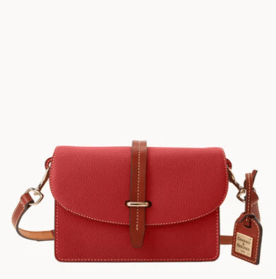 Dooney & Bourke Pebble Grain Small Flap Crossbody - Red