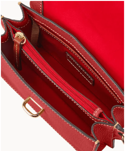 Dooney & Bourke Pebble Grain Small Flap Crossbody - Red