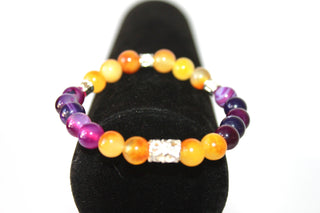 GENUINE Natural Stones/Healing Crystals, hand-crafted bracelets (Citrine, Pink Agate, Blue Sodalite, Black Obsidian, Amethyst).