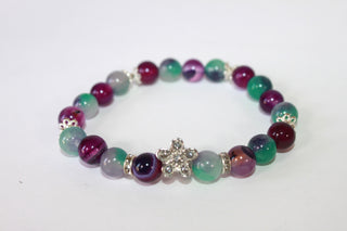 GENUINE Natural Stones/Healing Crystals, hand-crafted bracelets (Green and blue agate, white labradorite, green jade).