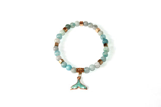 GENUINE Natural Stones/Healing Crystals, hand-crafted bracelets (Green and blue agate, white labradorite, green jade).