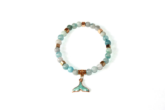GENUINE Natural Stones/Healing Crystals, hand-crafted bracelets (Green and blue agate, white labradorite, green jade).