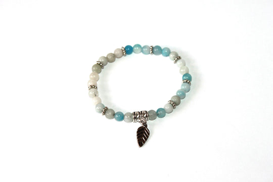 Copy of GENUINE Natural Stones/Healing Crystals, hand-crafted bracelets (Green and blue agate, white labradorite, green jade).