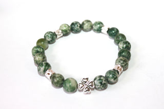GENUINE Natural Stones/Healing Crystals, hand-crafted bracelets (Green Aventurine, Green Qing Hai Jade, White Quartz, Green Turquoise). BGGRB3