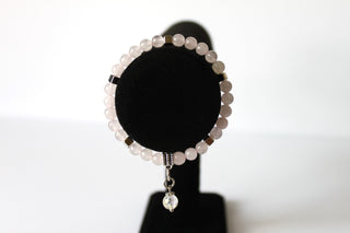 GENUINE Natural Stones/Healing Crystals, hand-crafted bracelets  (Rose and dark rose quartz). Adorned with silver or gold charms