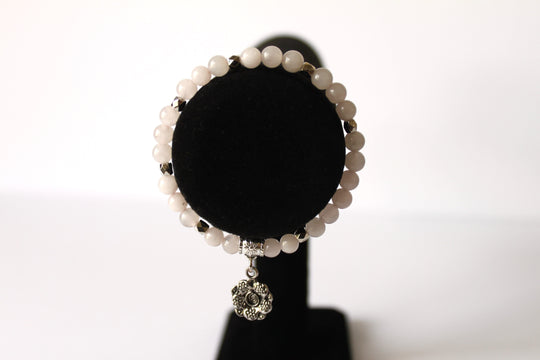 GENUINE Natural Stones/Healing Crystals, hand-crafted bracelets  (Rose and dark rose quartz). Adorned with silver or gold charms
