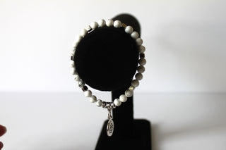 GENUINE Natural Stones/Healing Crystals, hand-crafted bracelets (White Howlite). All bracelets are adorned with silver or gold charms.