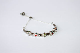 Hand-crafted stainless steel and crystal adjustable bracelet - Available in various colors.