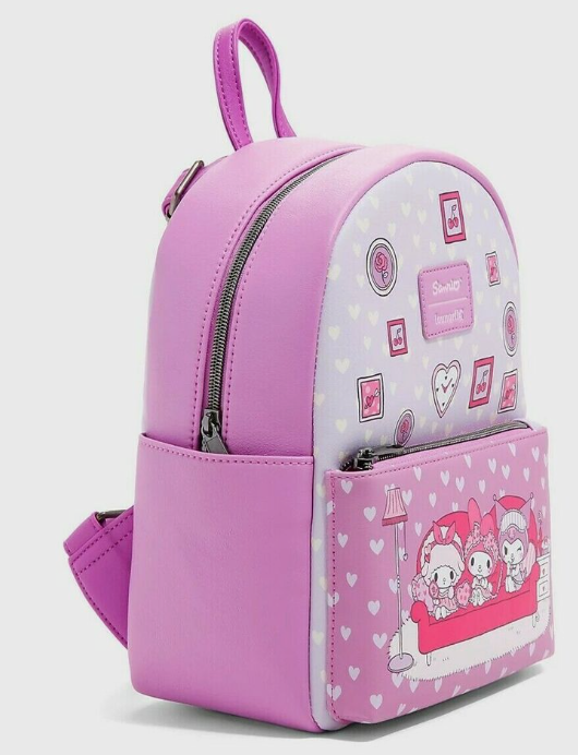 Loungefly Sanrio My Melody & Kuromi Slumber Party Mini Backpack - side