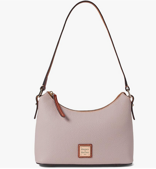 Pebble Grain Baguette Shoulder Bag by Dooney & Bourke - Oyster -front