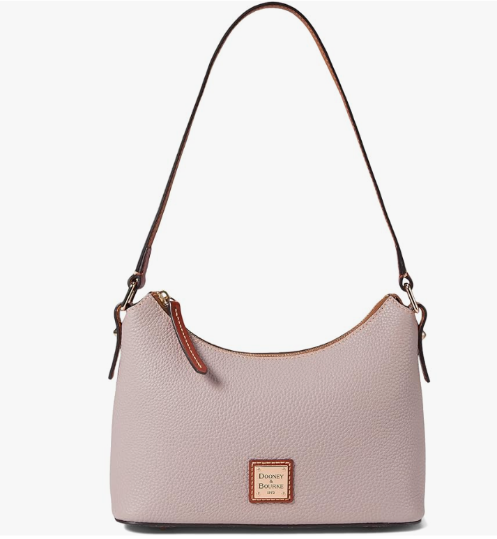 Pebble Grain Baguette Shoulder Bag by Dooney & Bourke - Oyster -front