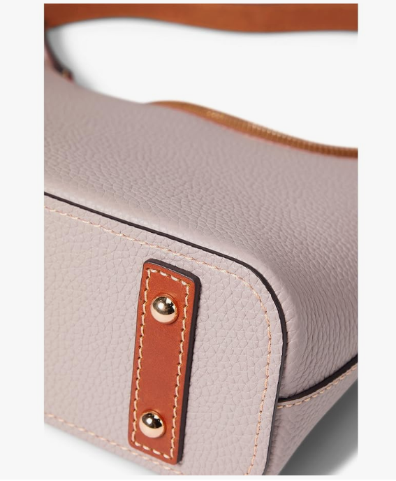 Pebble Grain Baguette Shoulder Bag by Dooney & Bourke - Oyster -feet