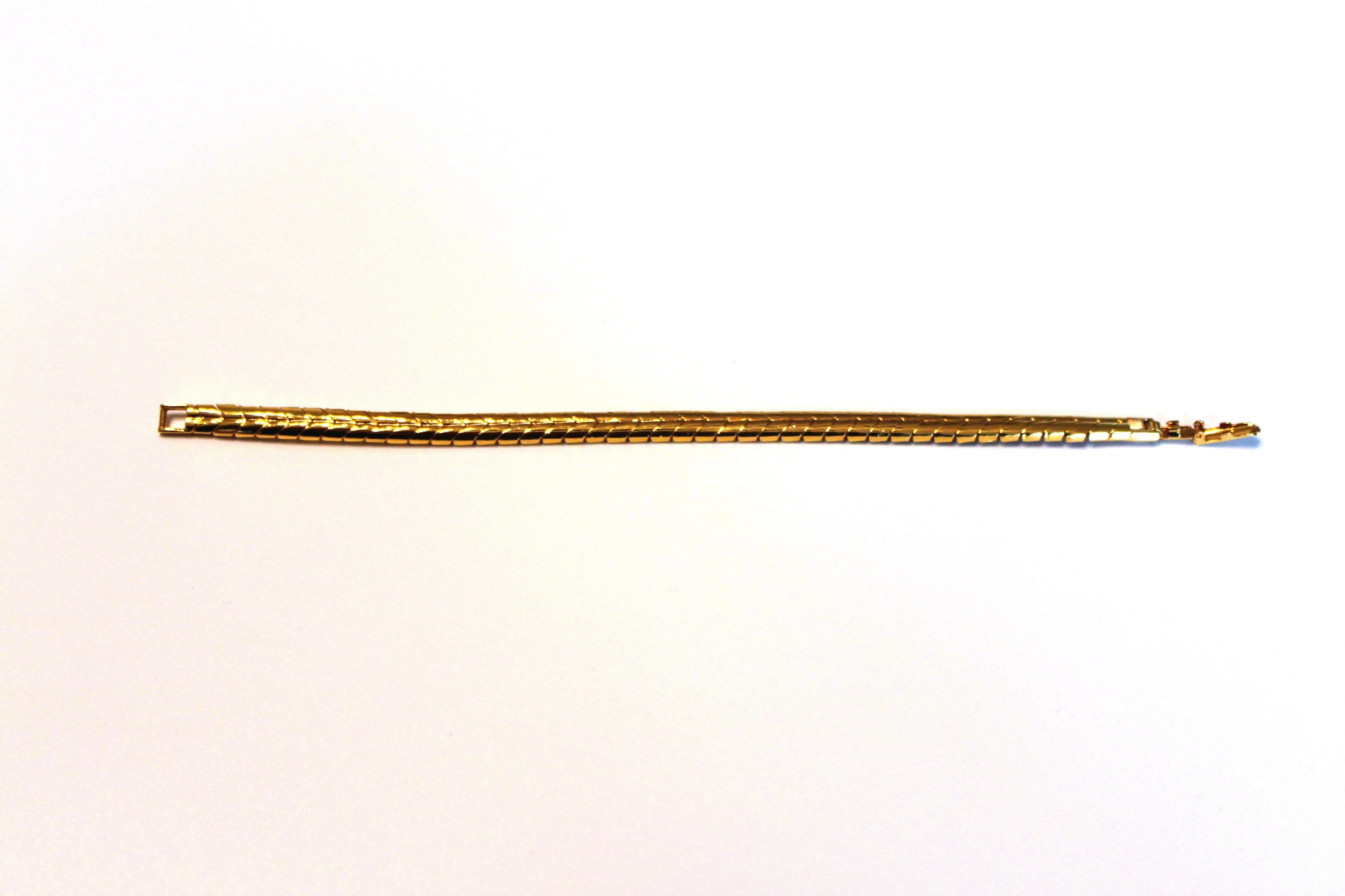 Bracelet (Monet) - 7" 14K Gold Plate Bracelet Crafted in a Beautiful Herringbone Pattern JL011
