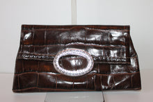 Load image into Gallery viewer, Brighton Vintage Crossbody and Clutch Bag - Brown Leather w/signature silver accents HB044

