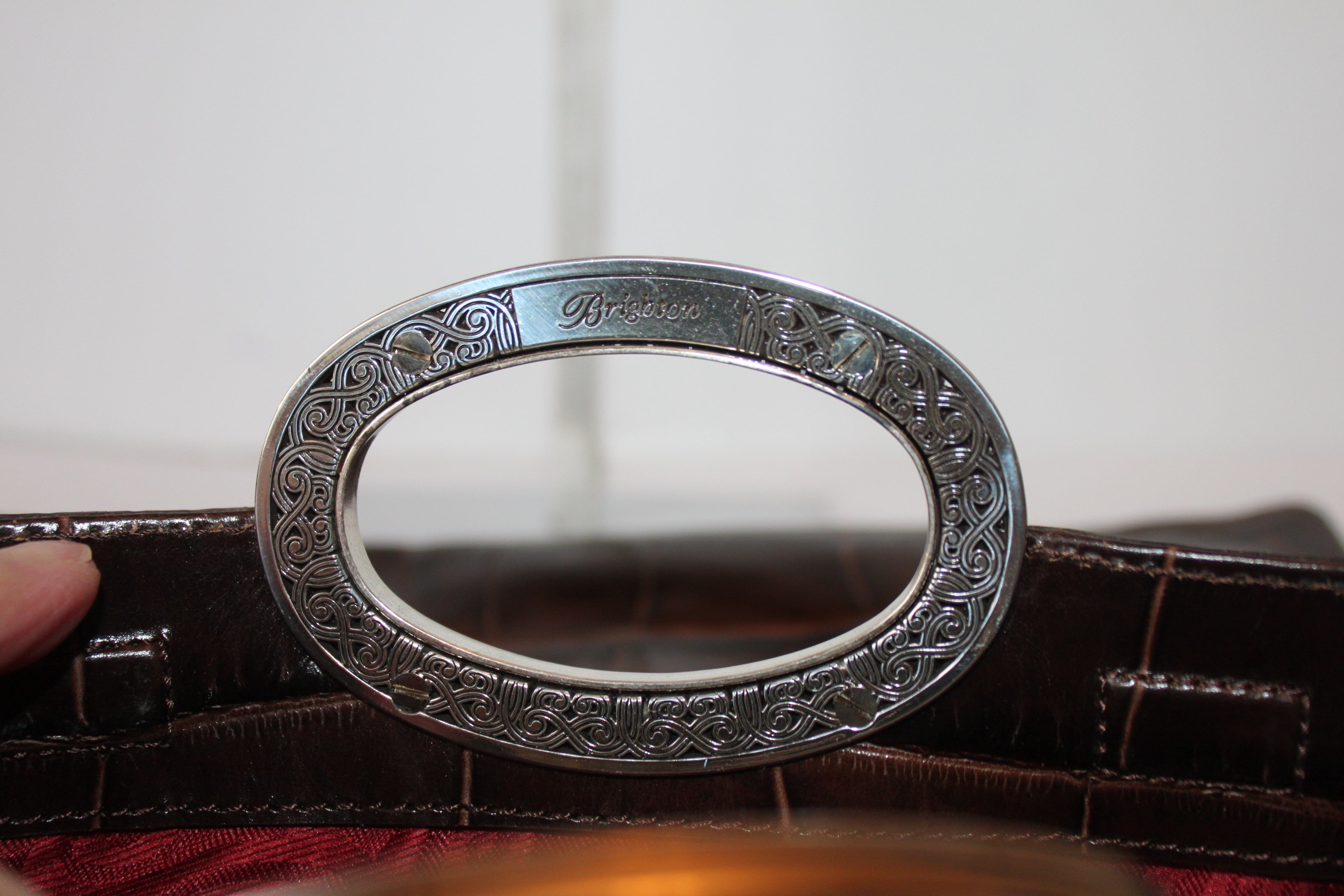 Brighton Vintage Crossbody and Clutch Bag - Brown Leather w/signature silver accents HB044