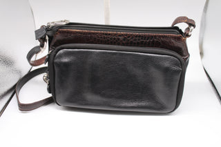 Brighton Vintage Crossbody Bag - Dark Brown Leather with signature silver accents HB011