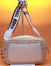 Load image into Gallery viewer, Crossbody Bag - Cream handbag with adjustable strap and pretty bag charm - gold elements HB061
