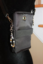 Load image into Gallery viewer, Crossbody Bag - Small black fashion handbag with adjustable strap and pretty bag charm HB055
