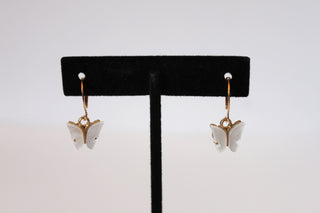 Earrings - Two pairs of earrings - gold plated with butterfly charms/elements JL111