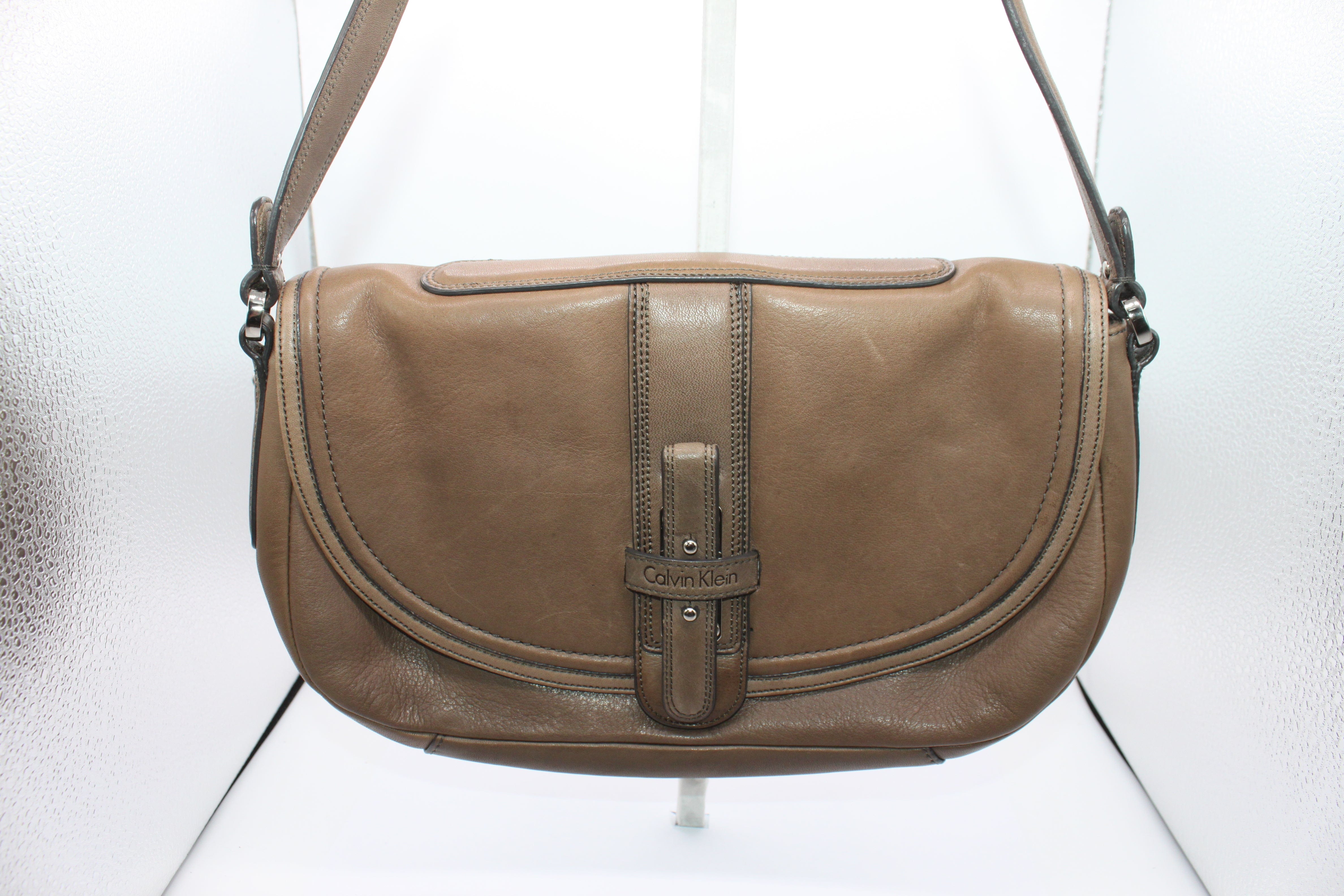Handbags -Calvin Klein Shoulder Bag- Leather Medium Brown Color - NEW HB004