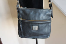 Load image into Gallery viewer, Handbags - Dooney &amp; Bourke Shoulder Bag - Black Leather with multiple pockets HB012
