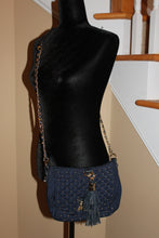 Load image into Gallery viewer, Handbags - Juicy Couture Crossbody/Shoulder Bag - Black embellished with gold beads HB018
